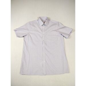 Louis Philippe Shirt Men's Large 42‎ CMS Purple White Corpcore Workewear Office